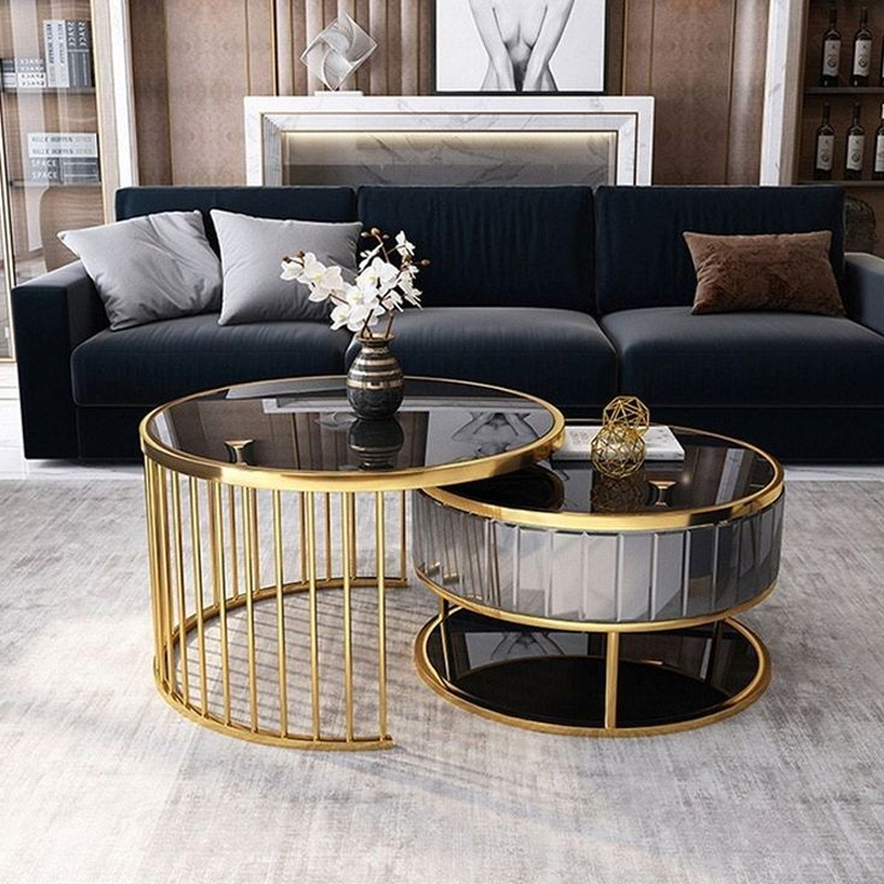 bàn sofa inox mạ vàng