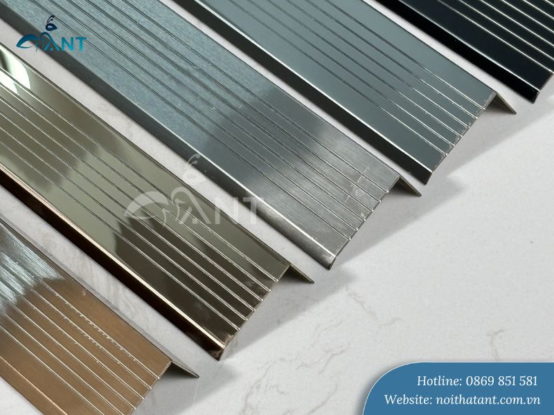 Nẹp inox chống trơn cầu thang chữ L