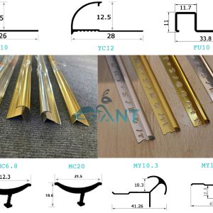 Kích thước nẹp nhôm bo góc gạch