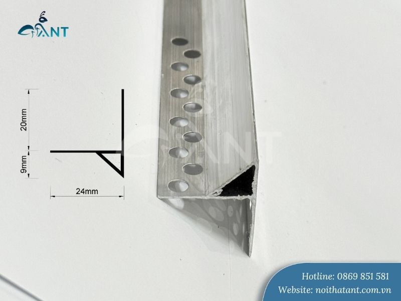 Ảnh thực tế nẹp nhôm ngắt nước dưới