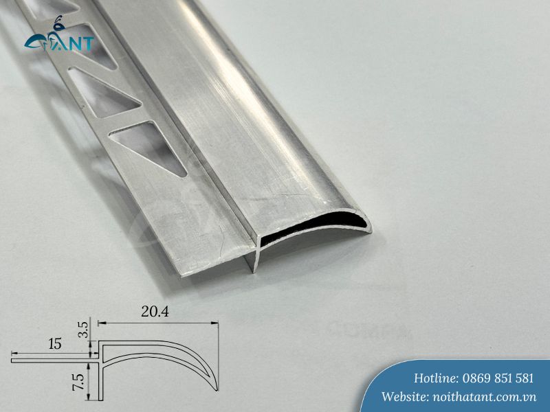 Nẹp nhôm ngắt nước trên lưỡi 2cm giá rẻ