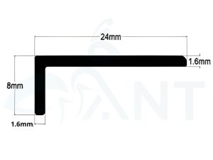 Ảnh mặt cắt nẹp đồng L24 trơn