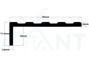 Ảnh mặt cắt nẹp đồng L35 gân