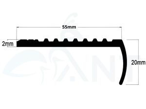 Ảnh mặt cắt nẹp đồng L55 gân