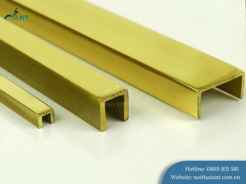 Nẹp đồng thau chữ U trang trí nội thất