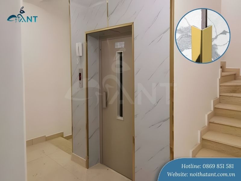 Ứng dụng nẹp V inox ốp góc