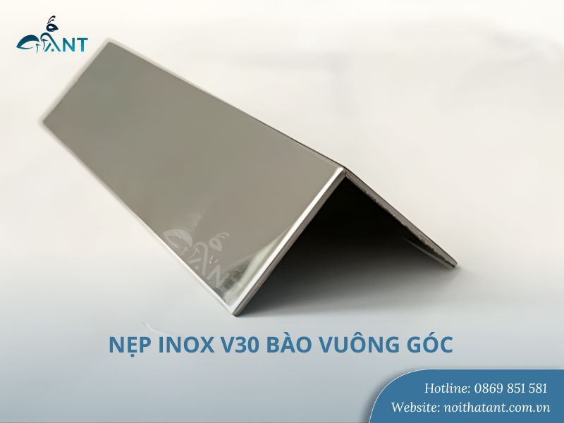 Ảnh nẹp inox V30 bào vuông góc