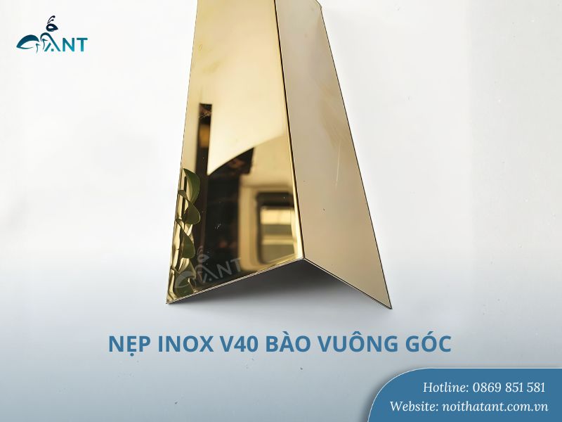 Nẹp inox V40 bào vuông góc
