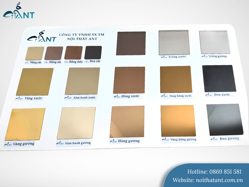 Bảng màu nẹp inox tại Nội Thất ANT