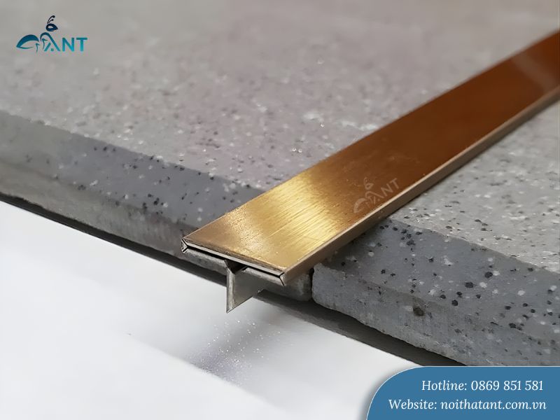 Nẹp inox chữ T che khe nối gạch