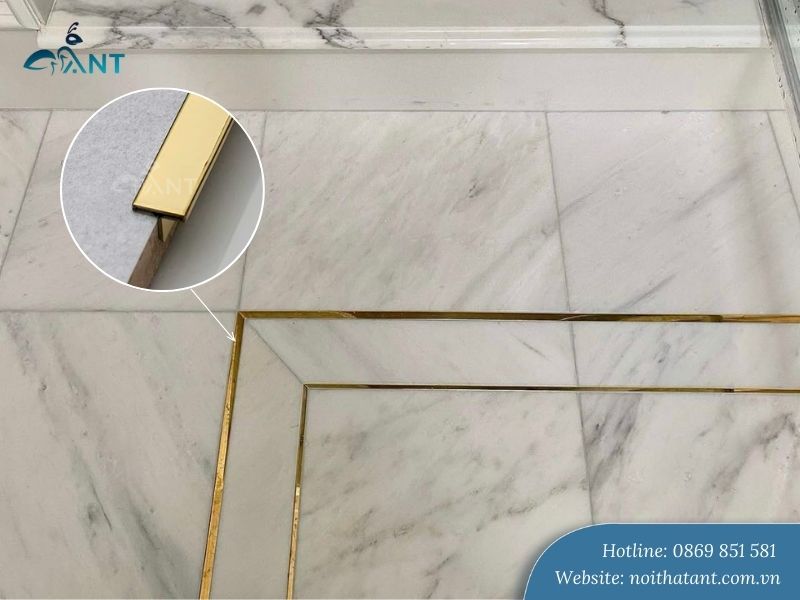 Nẹp inox chữ T che khe nối vật liệu