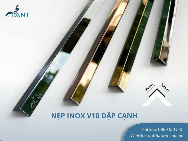 Nẹp inox V10 dập cạnh