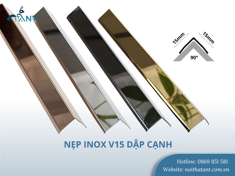 Nẹp inox V15 dập cạnh