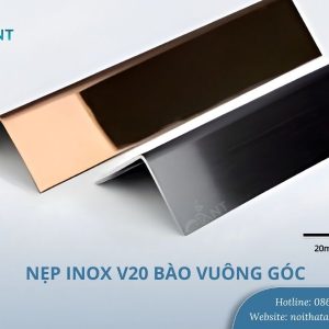 Nẹp inox V20 bào vuông góc