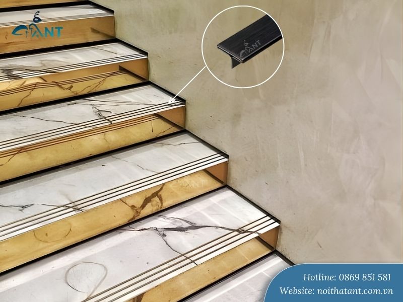 Nẹp T inox chạy chỉ cầu thang chống trơn