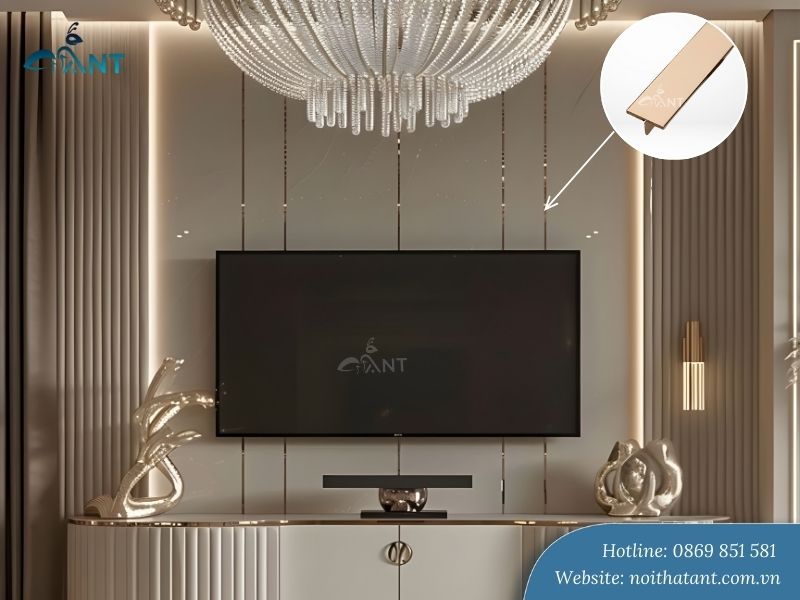 Nẹp T inox chạy chỉ tường tại căn hộ
