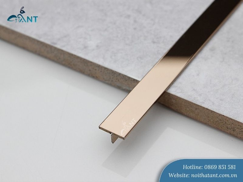 Nẹp T10 inox 304 màu hồng gương