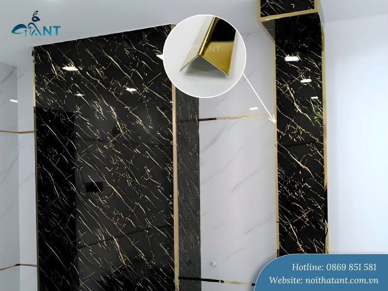 Nẹp V inox ốp đá hoa cương