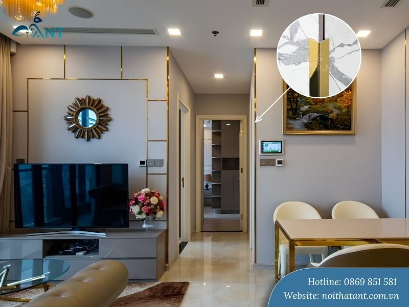 Nẹp V inox ứng dụng ốp cạnh tường