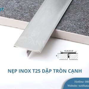 Thông số kỹ thuật nẹp inox T25 dập tròn cạnh