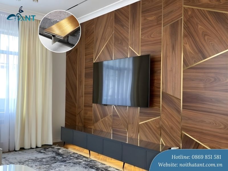 Ứng dụng nẹp inox chữ T ốp vách