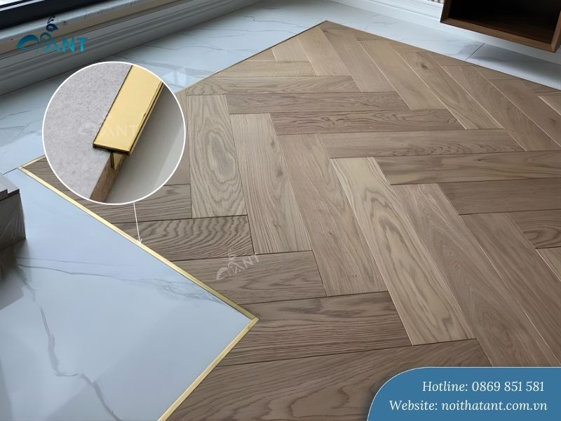 Ứng dụng nẹp inox sàn gỗ