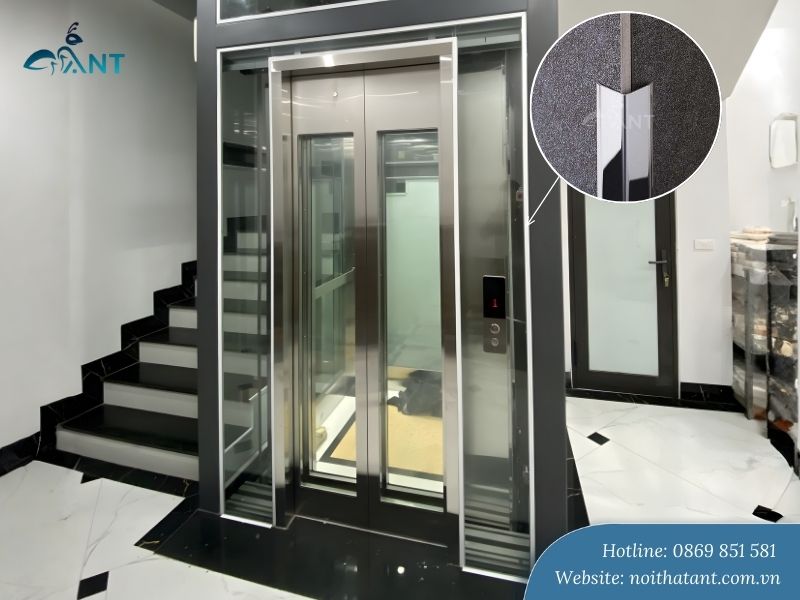 Ứng dụng nẹp V trắng gương trang trí