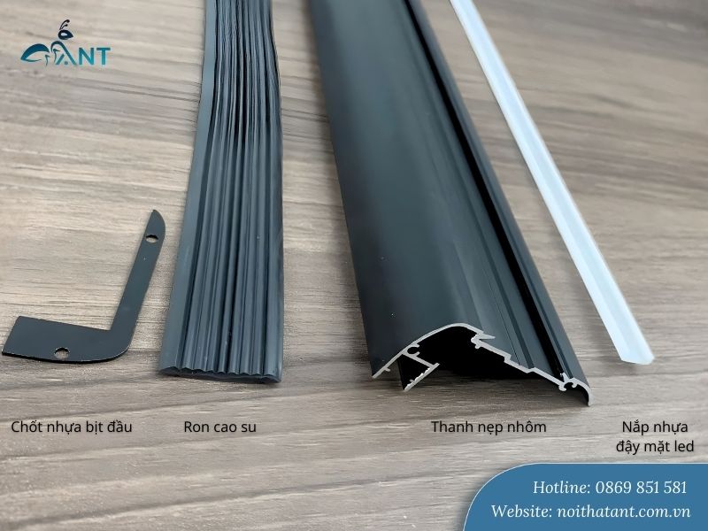 Cấu tạo nẹp nhôm mũi bậc có led