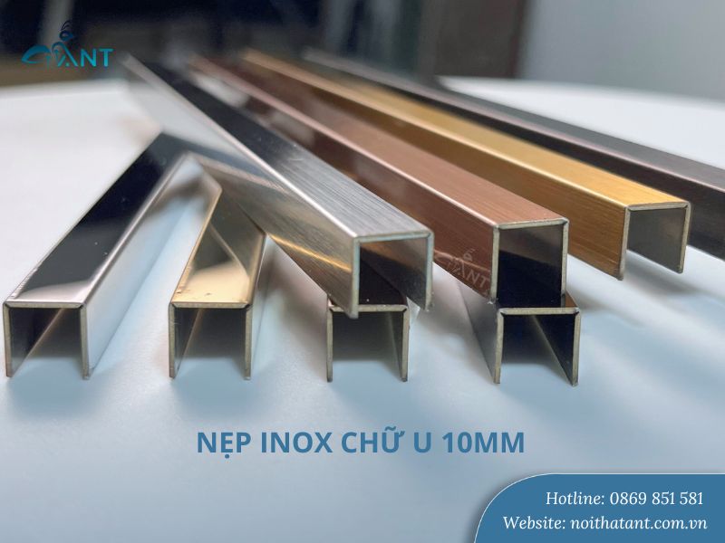 Nẹp inox chữ U 10mm