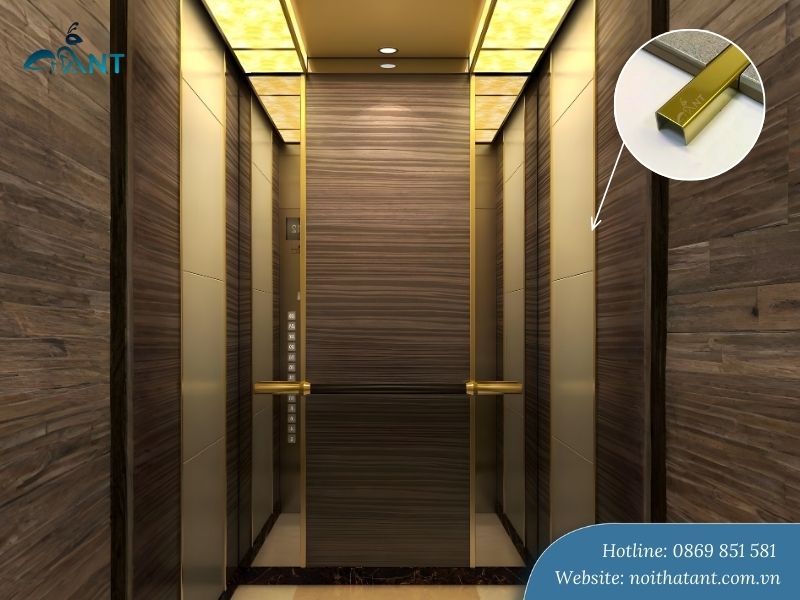 Ứng dụng nẹp U inox ốp vách gỗ