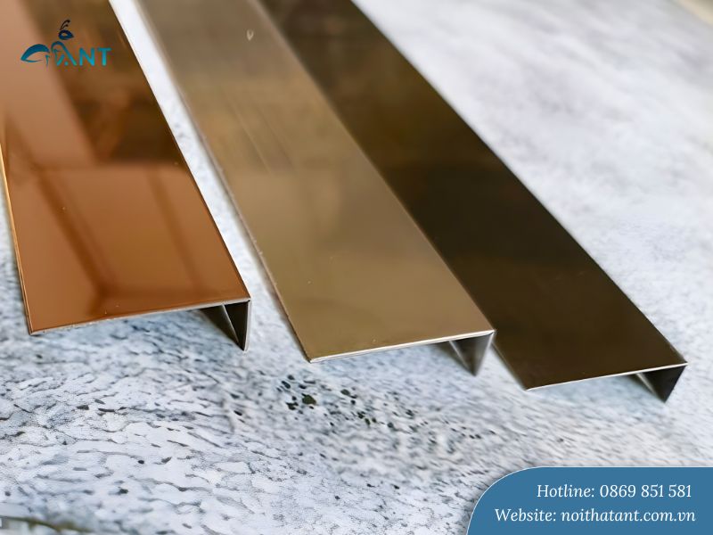 Ảnh thực tế nẹp inox L30 chân 10