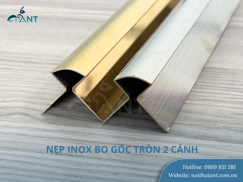 Nẹp inox bo góc tròn 2 cánh