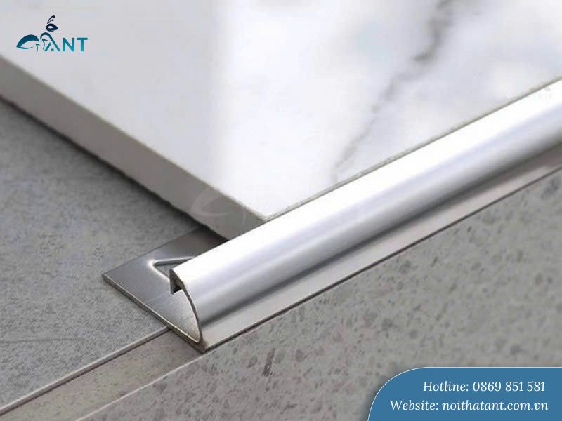 Nẹp inox bo góc tròn màu trắng