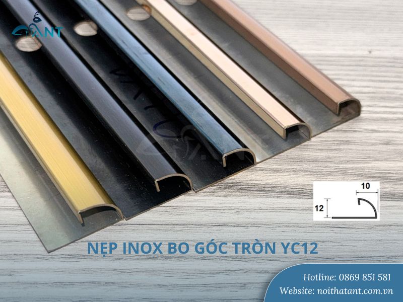 Nẹp inox bo góc tròn YC12