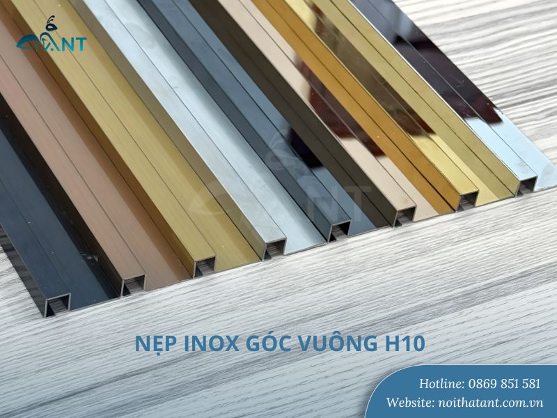 Nẹp inox góc vuông H10