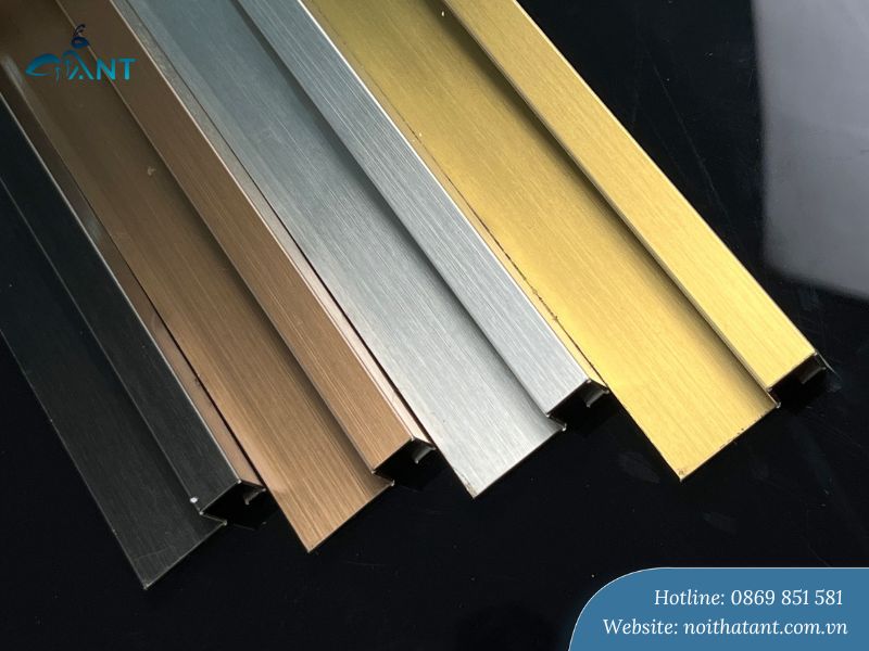 Nẹp inox ốp gạch góc vuông chữ H