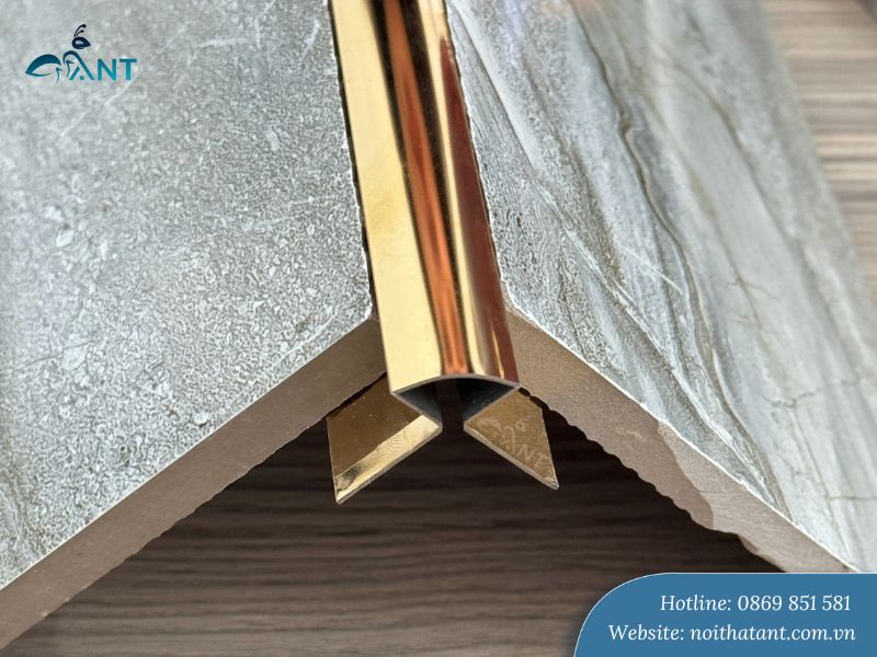 Nẹp inox ốp gạch tường bo góc tròn