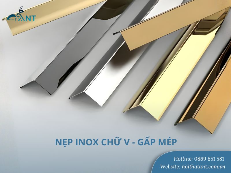 Nẹp V inox 201 gấp mép