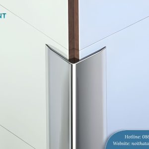 Nẹp V inox 201 vát cạnh màu trắng gương