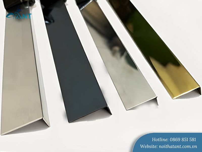 Màu nẹp L inox kết thúc hàng inox 304