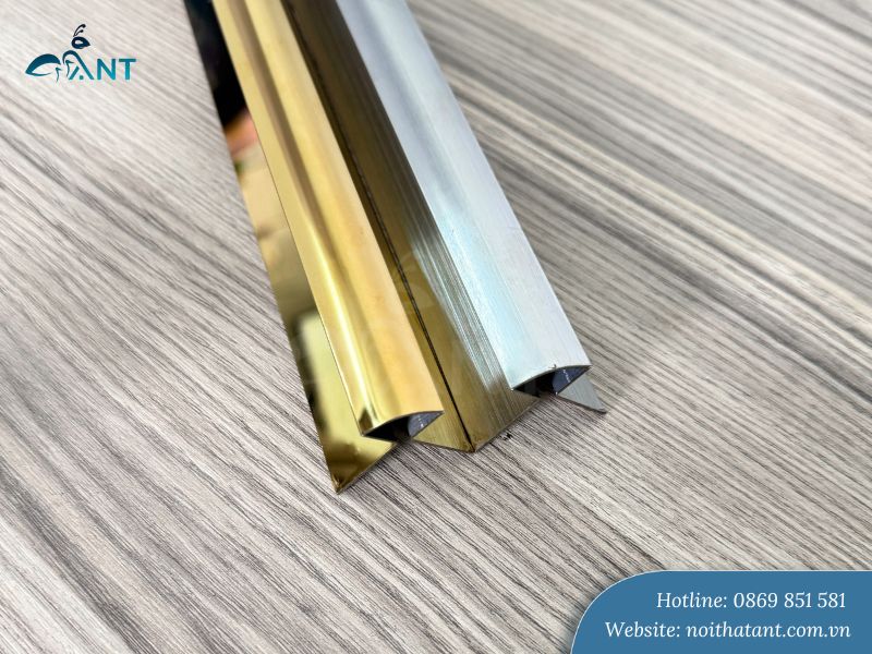 Nẹp inox bo tròn màu vàng & trắng