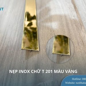 Nẹp inox chữ T 201 màu vàng gương T20
