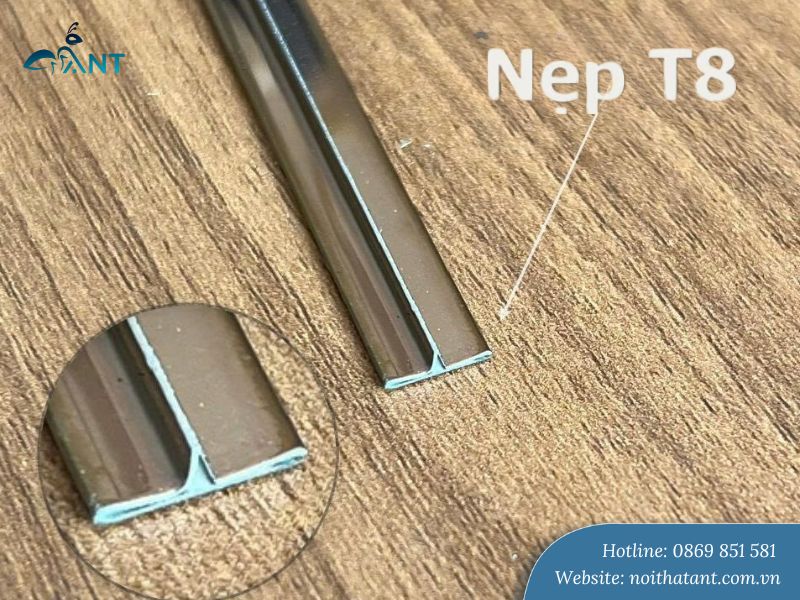 Nẹp T8 inox 201 màu hồng