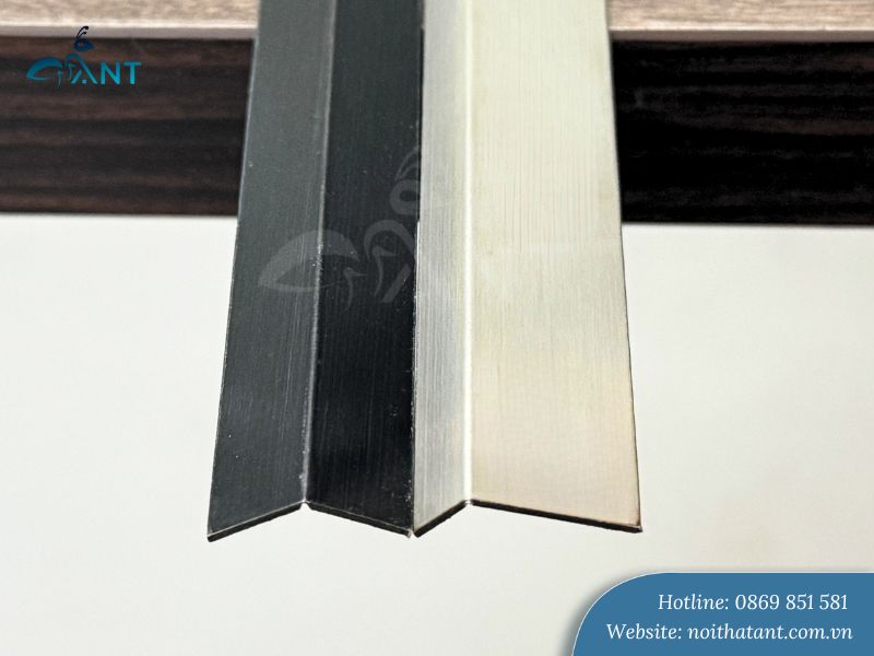 Nẹp inox chênh cốt kích thước 10x20 mm