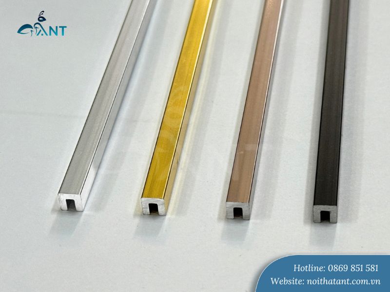 Ảnh các màu phổ biến của nẹp nhôm U5mm