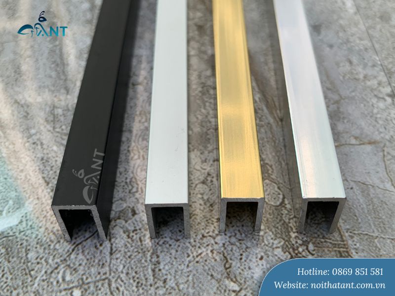 Ảnh thực tế nẹp nhôm U10 mm tại ANT