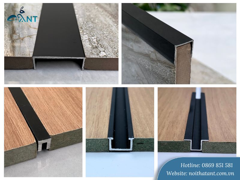 Các kích thước nẹp U nhôm đen phổ biến