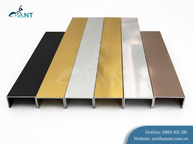 Các màu nẹp nhôm U20 phổ biến tại ANT