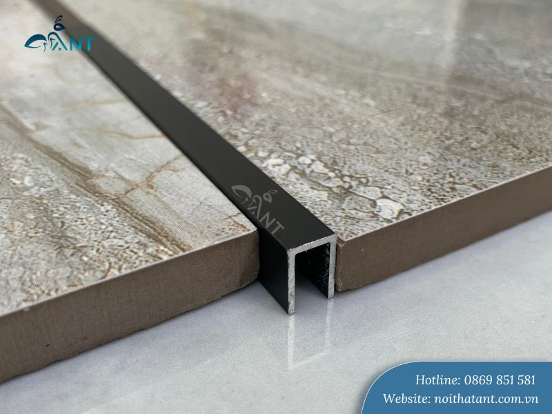 Nẹp chỉ U 10 nhôm màu đen mờ