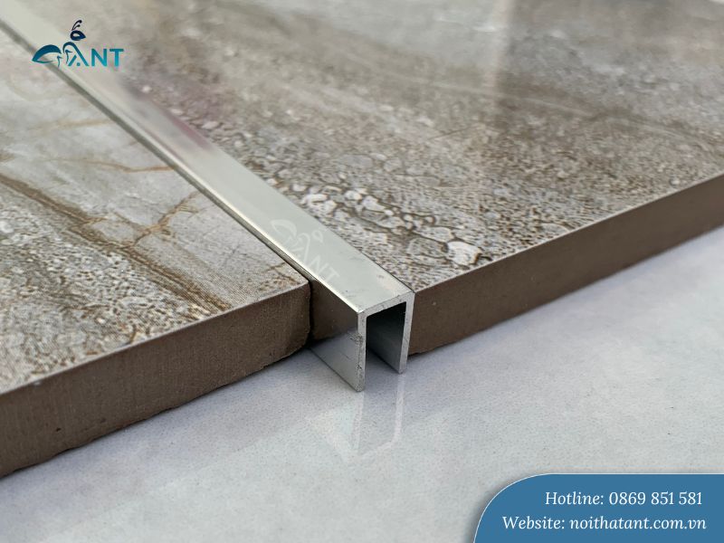 Nẹp nhôm chữ U 10x10mm màu inox